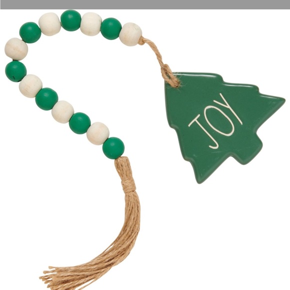 Rae Dunn JOY home beads with ceramic tree ornament charm garland - Picture 6 of 7